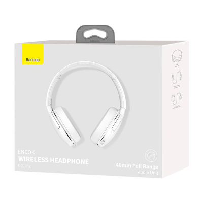 Kufje wireless Baseus Encok D02 Pro, Bluetooth 5.0, 40 orë bateri, të bardha