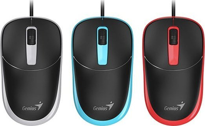 Жичан глушец Genius DX-123, 1200 DPI, USB, црн со сиви детали