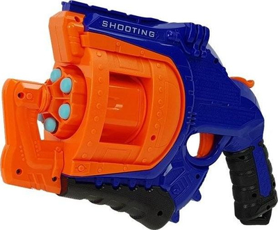 Pistoletë lodër Lean Sport Foam Dart Gun, 48 shigjeta, 6 fishekë, blu portokalli