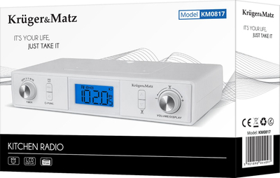 Radio kuzhine Kruger&amp;Matz KM0817, Bluetooth, montim nën dollap, e bardhë