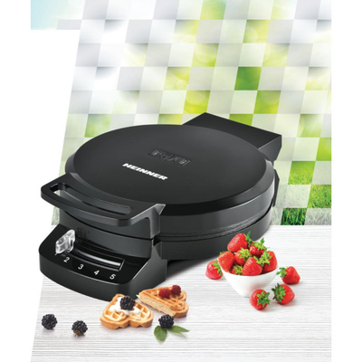 Aparat për waffle Heinner HWF-F1200BK, 1200W, diametër 16 cm, i zi