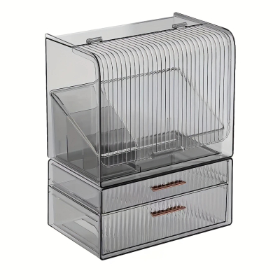 Raft organizues për kozmetikë Unimiks, 38.5x30x19cm, transparent