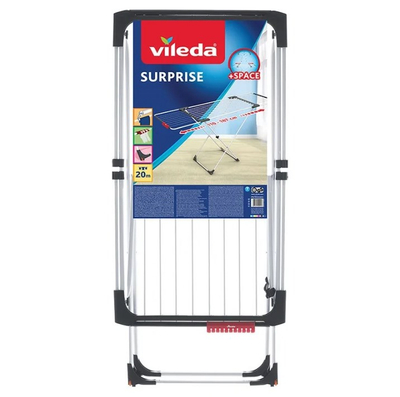 Tharëse rrobash Vileda Surprise, raft i zgjerueshëm, me rrota, e bardhë