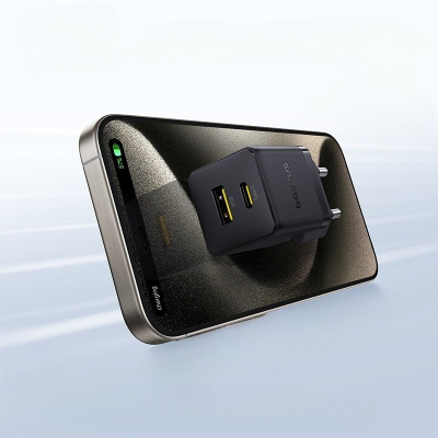Karikues makine Baseus Palm, USB dhe USB C, 20W, i zi