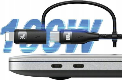 Kabllo karikimi Usams U85 US-SJ646, 6‑në‑1, 100W, 2m, e zezë