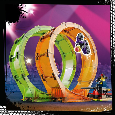 Set lodër LEGO® City 60339 Stunt Double Loop, 598 pjesë