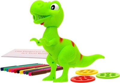 Lodër projektor dinosauri T‑rex TA0048, me stilolapsa, jeshile