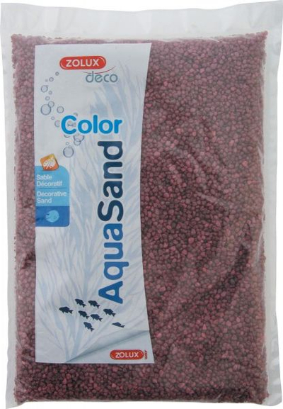 Rërë zbukuruese për akuarium Zolux AquaSand Color, 5 kg, kokrriza të imta, e kuqe shege