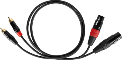 Kabllo audio Cabletech XLR në 2 RCA, 1 m, e zezë