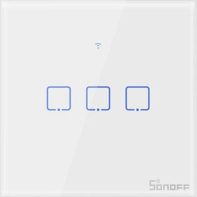 Çelës muri inteligjent Sonoff T1EU3C TX, Wi-Fi, 3 kanale, i bardhë