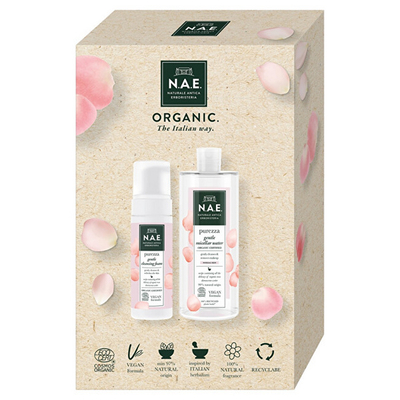 Set për kujdes të lëkurës N.A.E. Purezza, Ujë micellar 500 ml + shkumë 150 ml