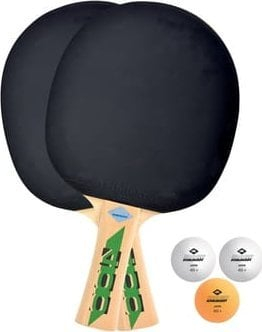 Set raketa pingpongu Donic Schildkröt Fetzner 400, për fillestarë, shumëngjyrësh