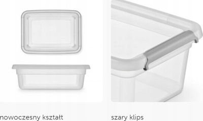 Kuti plastike organizuese Orion, 4.5L, me kapak, transparente