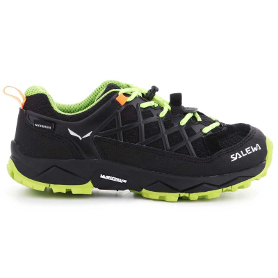 Këpucë hiking Salewa Wildfire WP JR 64009-0986, për fëmijë, të papërshkueshme nga uji, të zeza