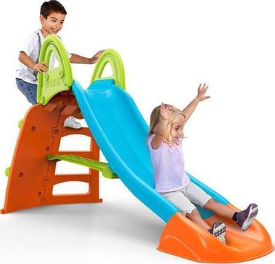 Rrëshqitëse plastike për fëmijë Feber Toboggan, 208 x 90 x 126 cm, portokalli blu jeshile