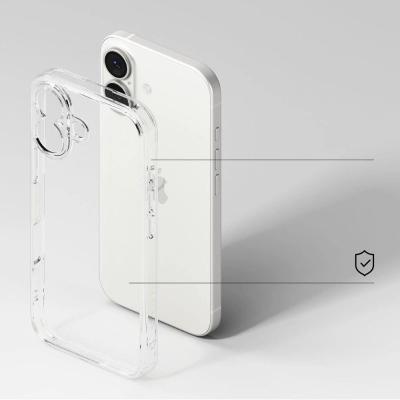 Kapak telefoni Ringke Fusion për iPhone 17, TPU polikarbonat, mbron nga goditjet, transparent