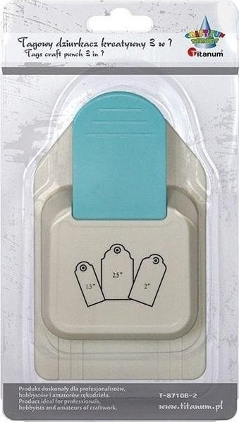 Gërshërë për prerje forme Titanum Hole Punch 3in1, motiv etiketë, 3 madhësi, shumëngjyrëshe