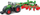 Model traktor Bburago Fendt Tractor + Tedder Flywheel, maket metalik, rrota lëvizëse, jeshile