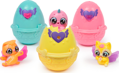 Set lodrash Spin Master Hatchimals Alive Neon Rainbow Spring Basket, 5 figura, shportë pranverore, shumëngjyrëshe
