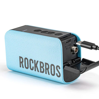 Pompë elektrike RockBros Mini Compressor, 20 PSI, bateri 1400mAh, blu