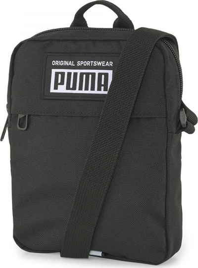 Çantë krahu Puma Academy Portable, me rrip që e rregullon, prej tekstili, e zezë