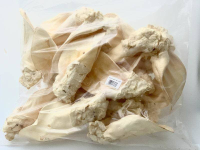 Shujtë për qen Artex White, veshë viçi të tharë, set 20 copë, natyrale