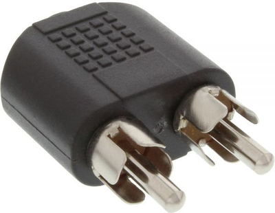 Adapter audio InLine 3.5mm jack në 2x RCA, stereo, i zi