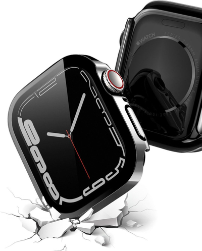Kapak mbrojtës për Apple Watch DUX DUCIS Hamo Series, 45mm, me xham mbrojtës ekrani, i zi