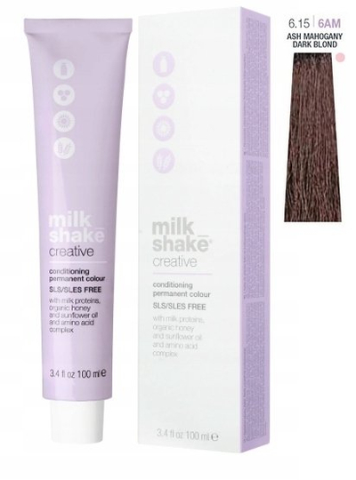 Bojë flokësh Milk Shake Creative 6.15 6AM, permanente, 100 ml, gështenjë e errët hiri