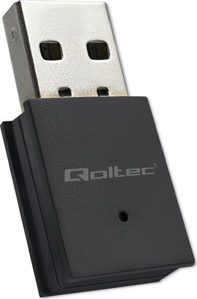 Adapter Wi‑Fi edhe Bluetooth Qoltec Ultra Fast Wireless Mini, USB 2.0, AC, i zi