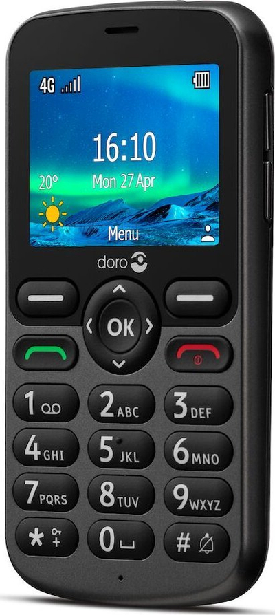 Telefon i thjeshtë Doro 5860, ekran 2.4", 4G, i zi