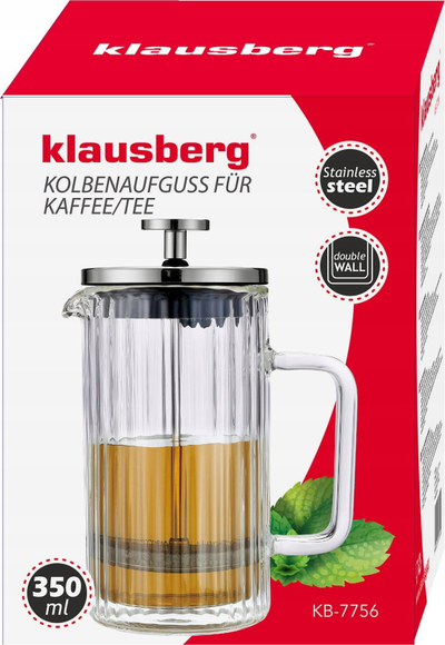 Апарати француски прес Klausberg KB-7756, 0.35L, стакло, проѕирен