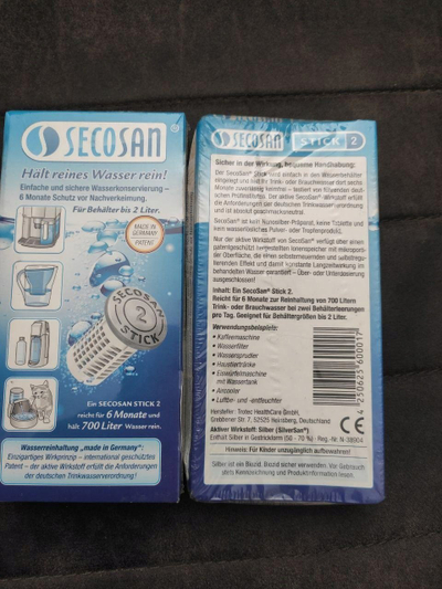 Shkop higjienizimi uji Secosan Stick 2, deri 700L, për depozitë deri 2L, i bardhë