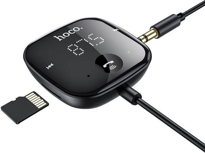 Transmetues FM për makinë Hoco E65 Unity, Bluetooth, me mikrofon, i zi