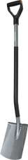 Lopatë Fiskars Ergonomic me kokë të rrumbullakët çeliku, bosht 125 cm, portokalli