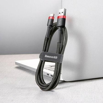 Kabllo Baseus USB-A - USB-C (CATKLF-U91), 3 m, e kuqe/e zezë