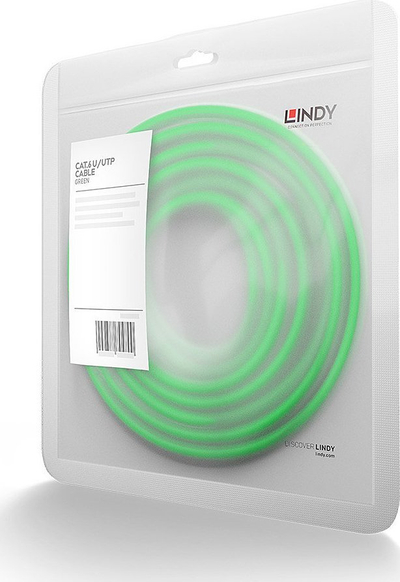 Kabllo rrjeti Lindy Cat.6, 5m, U/UTP, e gjelbër