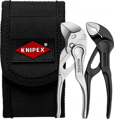 Set pincash Knipex Mini, 2 copë, me çantë brezi, i zi