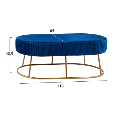 Ulëse Alinafe HM8635.08 118×64×40,5 cm, kaltër/ ari