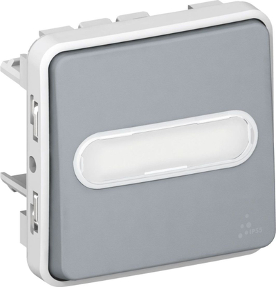 Buton Legrand Push PLEXO55, IP55, i hirtë