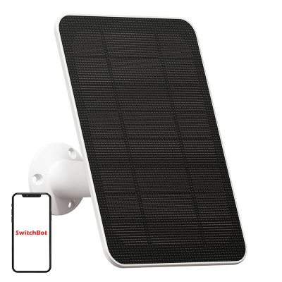Panel diellor SwitchBot për Outdoor Spotlight Cam, IP55, kabllo 3 m USB C, i bardhë