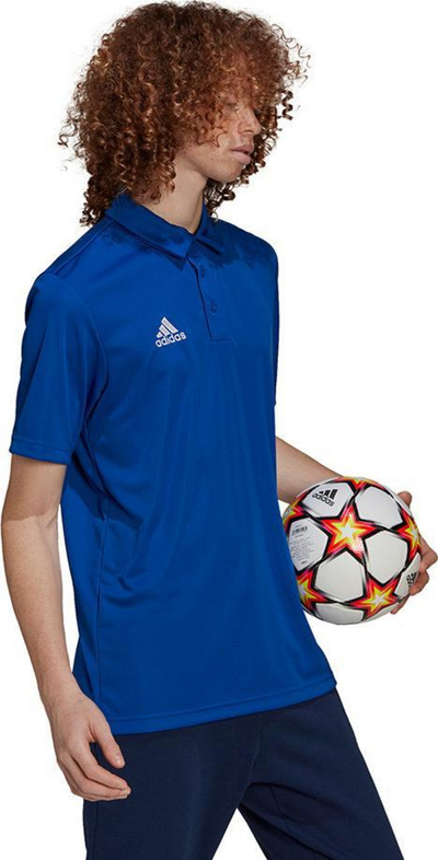 Bluzë polo Adidas Entrada 22 për burra HG6285, material poliestër i ricikluar, teknologji Aeroready, blu