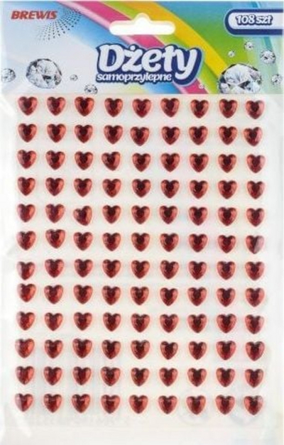 Stoli ngjitëse Brewis Self-Adhesive Gems, 108 copë, ngjyrë e kuqe