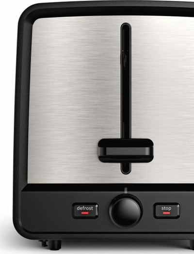 Toaster Bosch TAT5P420DE, për 2 feta buke, 970W, i zi me argjend