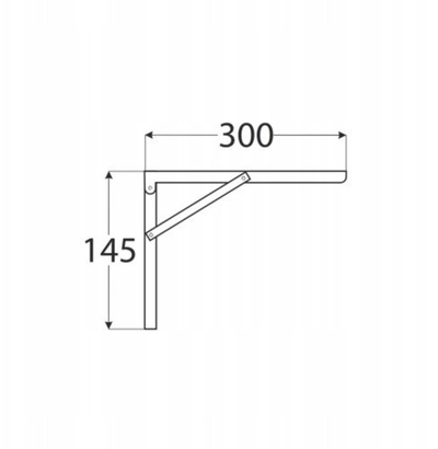 Преклоплива држачка за полица Domax, 300x145 mm, хром