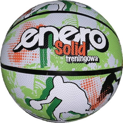 Top basketbolli Enero Solid R.7, përmasa 7, jeshile me të bardhë
