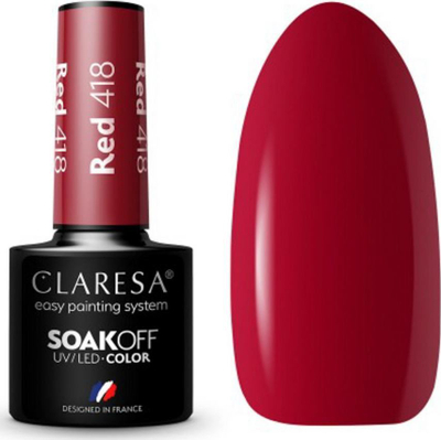 Llak xhel për thonj Claresa Red 418, 5g, i kuq burgundy