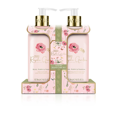 Set Baylis & Harding Rose, Poppy & Vanilla, sapun i lëngshëm 300 ml + qumësht për duar dhe trup 300 ml