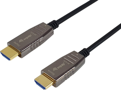 Kabllo HDMI Equip Active Optical 2.1, 50m, 8K 60Hz, e zezë