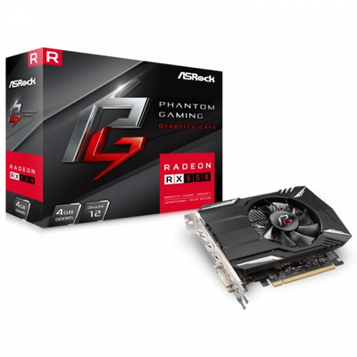 Kartë grafike ASRock RX550 Phantom Gaming, 4GB GDDR5, HDMI DP DVI, e zezë